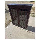 Antique Vintage Mahogany Bookcase with Glass Doors