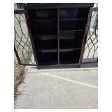 Antique Vintage Mahogany Bookcase with Glass Doors