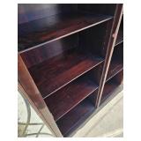 Antique Vintage Mahogany Bookcase with Glass Doors