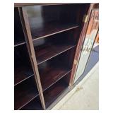 Antique Vintage Mahogany Bookcase with Glass Doors