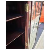 Antique Vintage Mahogany Bookcase with Glass Doors