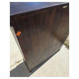Antique Vintage Mahogany Bookcase with Glass Doors