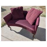 Miniature Maroon Sofa/Loveseat
