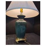2 Green and Brass Dimable Lamps