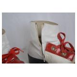Red and White Clown Shoes, Size 8.5