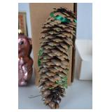 Holiday Ornament Lot: Glass Bear, Carrot, Bunny, Pine Cone, and More