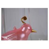 Set of 7 Glass Bird Ornaments with Pear Dangle