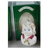 4 Lauscha Glas Creation Glass Child Bust Christmas Ornaments NIB