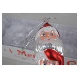 Mercury Glass Totem Santa Head Christmas Ornament with Box