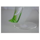 Pair of Glass Penguin Figurines, Frosted and Clear