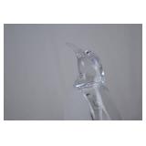Pair of Glass Penguin Figurines, Frosted and Clear