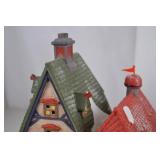 Painted Ceramic Village Houses with Snow, 9 inch