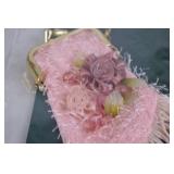Beaded Miniature Purse Lot with Fringe and Floral Decoration