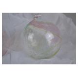 Set of 2 Hand-Blown Glass Christmas Ornaments, Swirl Design