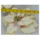Assorted Holiday and Floral Decor: Faux Flowers, Beaded Strings, Bows