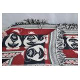 Penguin and Snowflake Woven Throw Blanket with Fringe