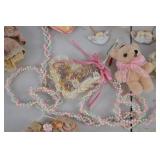 Vintage Doll Ornaments, Miniature Bear Ornaments, Angel Decor Lot