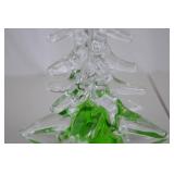 Kosta Boda Sweden Glass Christmas Tree Sculpture, 8 Inches
