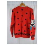 Imari by Dray Red Wool Rose Print Sweater Large