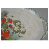 Strawberry Motif Ceramic Serving Tray with Handles
