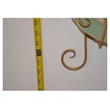 Pastel Rose Accent Plates with Gold Tone Wall Rack