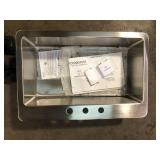 Elkay Avenue 33 in. Drop-In/Undermount Single Bowl 18-Gauge Stainless Steel Kitchen Sink w/ Accessories Customer Returns See Pictures