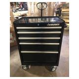 Husky Tool Storage 27 in. W x 18 in. D 5-Drawer Gloss Black Rolling Tool Cabinet Customer Returns See Pictures