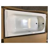 Bootz Industries Aloha 60 in. x 30 in. Alcove Soaking Bathtub with Left Drain in White Slight Damage Customer Returns See Pictures