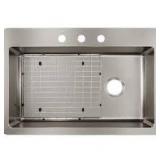 Elkay Avenue 33 in. Drop-In/Undermount Single Bowl 18-Gauge Stainless Steel Kitchen Sink w/ Accessories Customer Returns See Pictures
