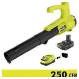 RYOBI ONE+ 18V 90 MPH 250 CFM Cordless Battery Leaf Blower/Sweeper with 2.0 Ah Battery and Charger Customer Returns See Pictures
