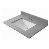 HOME DECORATORS COLLECTION Lot of 4- 31 in. W x 22 in. D Quartz Vanity Top in Cerous Gray with White Ceramic Rectangular Single Sink