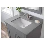 HOME DECORATORS COLLECTION Lot of 4- 31 in. W x 22 in. D Quartz Vanity Top in Cerous Gray with White Ceramic Rectangular Single Sink
