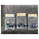 Lot of 3 Bags of Vintage Champion Agate Marbles  - All of them are in original packaging