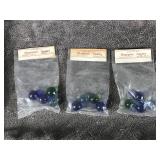 Lot of 3 Bags of Vintage Champion Agate Marbles  - All of them are in original packaging