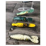 Lot of 10 Collectible Fishing Lures - Whopper Stopper Hell Benders - Bomber Water Dogs and More