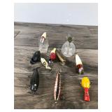 Lot of 10 Collectible Fishing Lures - Most are Made of Wood - See description below for more info