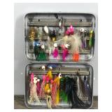 Collectible Sterling Perrine Quality Fly Fishing Metal Pocket Tackle Box with Fly Fishing Lures