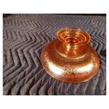 Vintage Dugan Marigold Carnival glass leaf shaped nappy dish with handle and Vintage Marigold Carnival glass fruit bowl