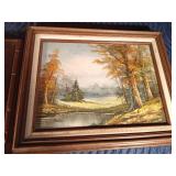 3 signed canvas paintings and 1 Minot painting