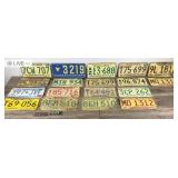 Lot of 18 Collectible License Plates and 2 Pieces that Were Cut of with Dates of 1943