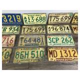 Lot of 18 Collectible License Plates and 2 Pieces that Were Cut of with Dates of 1943