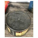 Lot of Collectible Tins - No-Moth - Handy Assorted Cotter Pins (Full) - Dunlap Soldering Paste (semi full) - Prince Albert Tobacco - Walgreens Saltpeter (full) - Rawleigh pepper (full) - Butternut cof