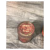 Lot of Collectible Tins - No-Moth - Handy Assorted Cotter Pins (Full) - Dunlap Soldering Paste (semi full) - Prince Albert Tobacco - Walgreens Saltpeter (full) - Rawleigh pepper (full) - Butternut cof