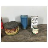Lot of Collectible Tins - No-Moth - Handy Assorted Cotter Pins (Full) - Dunlap Soldering Paste (semi full) - Prince Albert Tobacco - Walgreens Saltpeter (full) - Rawleigh pepper (full) - Butternut cof