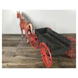 Vintage Marx Toy Horse and Wagon