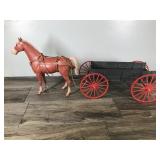 Vintage Marx Toy Horse and Wagon