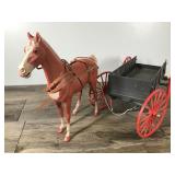 Vintage Marx Toy Horse and Wagon