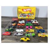 Collectible 1983 Hot Wheels Case with 25 Die Cast Cars