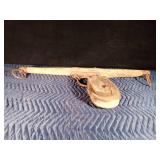Vintage ox harness and vintage wood pulley
