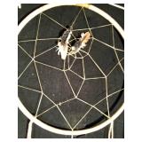 Large double dream catcher with animal skull
